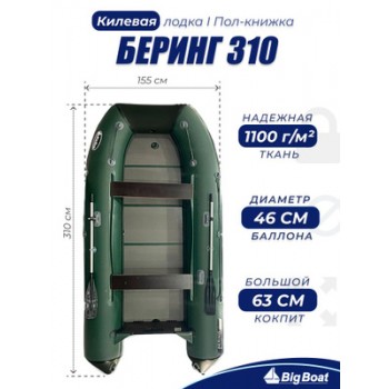 Лодка BigBoаt Беринг 310,D46,46кг,10 л.с,1100гр/м2