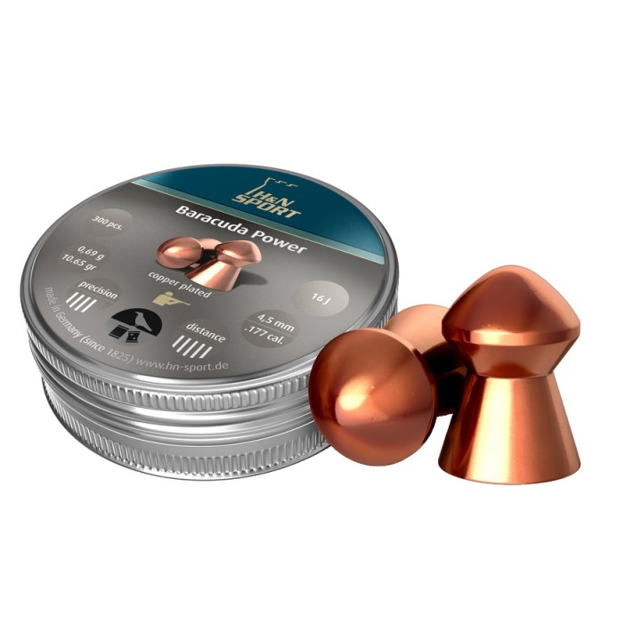 Пули пневматические H&N Baracuda-Power4.5 (300 шт) 0.69гр.