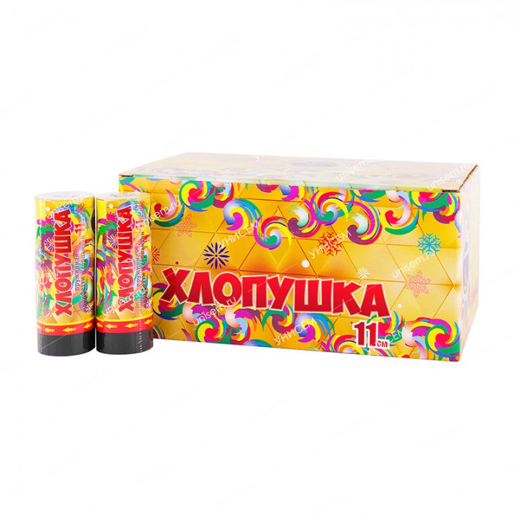 Хлопушка пневматическая №А0212 11 см (фольгированное конфетти) уп. 24